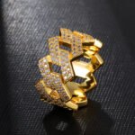 14K Gold Iced Out Prong Ring - Image 3