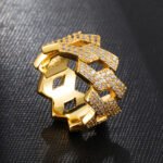 14K Gold Iced Out Prong Ring - Image 2