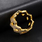 14K Gold Iced Out Prong Ring - Image 4
