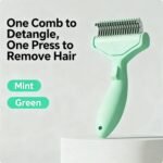 Pet Dematting Comb For Cats Dogs, Self Cleaning Deshedding Brush With Stainless Steel Blades, 26 Angle Undercoat Rake For Removing Loose Hair And Tangles, Grooming Tool For Long Short Haired Pets - Image 6