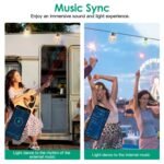 52.5FT Colorful Outdoor String Lights Smart RGB LED Patio Lights IP66 Waterproof Dimmable Hanging Light Bulbs With APP Remote Control 15 Bulbs - Image 3