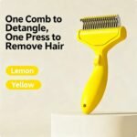 Pet Dematting Comb For Cats Dogs, Self Cleaning Deshedding Brush With Stainless Steel Blades, 26 Angle Undercoat Rake For Removing Loose Hair And Tangles, Grooming Tool For Long Short Haired Pets - Image 4