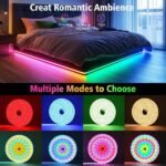RGB Neon LED Strip Lights, 16.4Ft Led Neon Rope Lights With App Remote Control, Music Sync,Waterproof, Flexible DIY Lights Design For Bedroom, Living, Gaming Room, Party Decor - Image 2