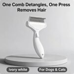Pet Dematting Comb For Cats Dogs, Self Cleaning Deshedding Brush With Stainless Steel Blades, 26 Angle Undercoat Rake For Removing Loose Hair And Tangles, Grooming Tool For Long Short Haired Pets - Image 3