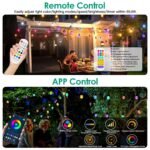 52.5FT Colorful Outdoor String Lights Smart RGB LED Patio Lights IP66 Waterproof Dimmable Hanging Light Bulbs With APP Remote Control 15 Bulbs - Image 4