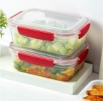 5 Pack Stackable Food Storage Containers Airtight & Leakproof Set Snap Lock Lids - Image 3