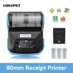 GOOJPRT 80mm Mini Thermal Receipt Printer Portable Mobile Ticket Bill Printer For Android IOS Windows Wireless Bluetooth Printer